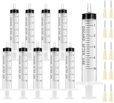 Plastic Spuiten, 10 st Spuit Met Stompe Naald, 5 ml Spuit Met Doseernaalden Vloeistofmeetspuiten, Herbruikbare Voerspuiten Voor Experimenten, Plantenwater Geven, Dierenvoeding