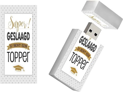 Geslaagd cadeautje 128GB 3.0 USB stick model1049 - kado geslaagd, cadeau geslaagd