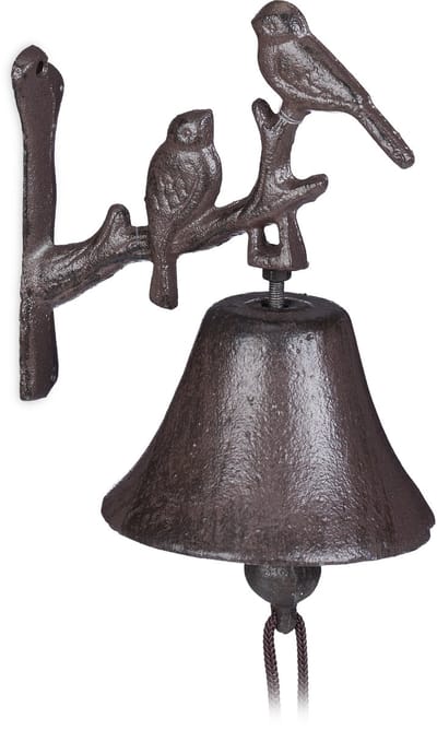 2x deurbel gietijzer vogel - tuinbel - wandbel - bel - vintage tuindecoratie