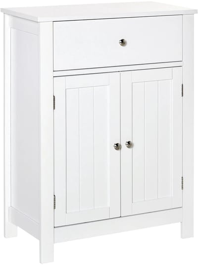 Archi Badkamerkast – Kast - Badkamermeubel - Opbergkast met Lade en Verstelbare Plank – 60 x 30 x 80 cm – Wit