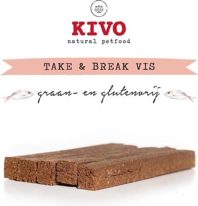 Kivo Petfood Hondensnack Take & Break Vis 16 stuks - Kauwstaaf zonder granen of gluten.