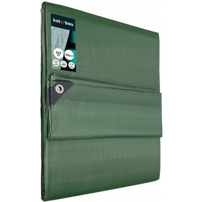 KOTARBAU® Afdekzeil - Polyethyleen - 3x5 m - Olijfgroen - 110 g/m² - Waterdicht - Zeil Afdekking - Beschermzeil voor Meubels - Afdekzeil uv-bestendig