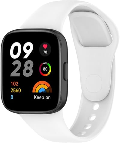 By Qubix - Siliconen bandje - Wit - Geschikt voor Xiaomi Redmi Watch 3