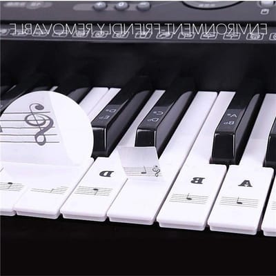 Pianostickers - Toetsstickers Muziek - Piano Leren - Universeel Formaat - 88 61 54 Toetsen - Wit