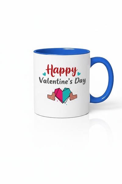 Valentijnsdag Mok 'Happy Valentine's Day' met Uniek Hartjes Design