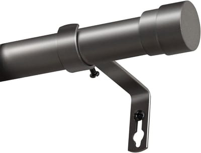 25mm Gordijnstangen voor Oogje Gordijnen Verstelbare Gordijnroede met Metalen Eindstukken 76 tot 150 cm Raam Gordijnstang met Beugels Bevestigingsset voor Woonkamer Slaapkamer, Pewter
