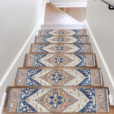 20*76CM Tapijt Traptreden Antislip Trapmatten Verwijderbaar Traptapijt 4-pack Veilige traptredebescherming Geschikt voor kinderen, ouderen en huisdieren