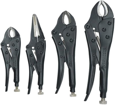 Locking Grip Tang Set - 4 st Vergrendelingstangen met Gebogen en Rechte Kaken