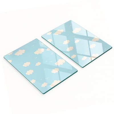 Multifunctionele decoratieve glazen borden met wolkenprint 2x40x52 cm