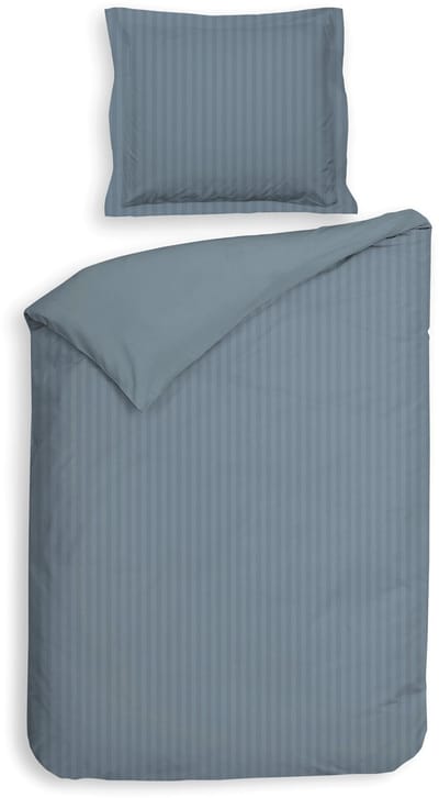 Heckettlane Dekbedovertrek Banda - Colonial-Blue - Eenpersoons - 140x200-220 cm + 1 sloop 60x70 cm, gemaakt van 100% Katoen-Satijn