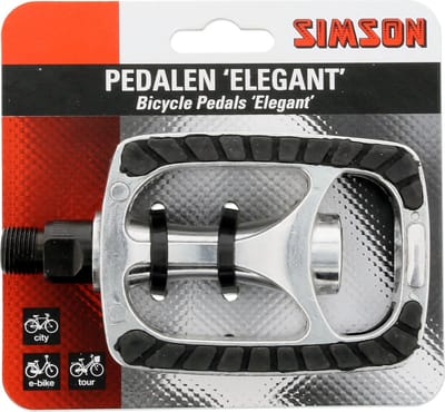 Simson Aluminium fiets pedalen - antislip en reflectoren - voor stads- en E-bikes