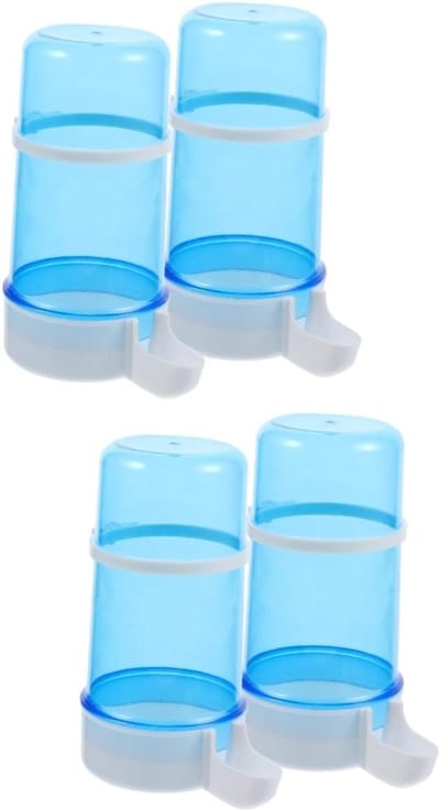 Voerbak Kleine Dieren - Voerdispenser Hamster - Automatisch Voeren - Zelfuitgevend Systeem - 4 Stuks - Blauw