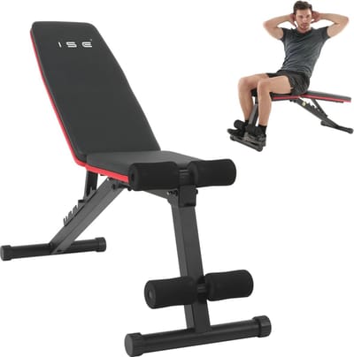 Trainingsbank voor volwassenen - opvouwbaar - verstelbaar - multifunctioneel - thuis of op kantoor - verstelbare rugleuning - 7 posities - fitness - workout fitnessbank