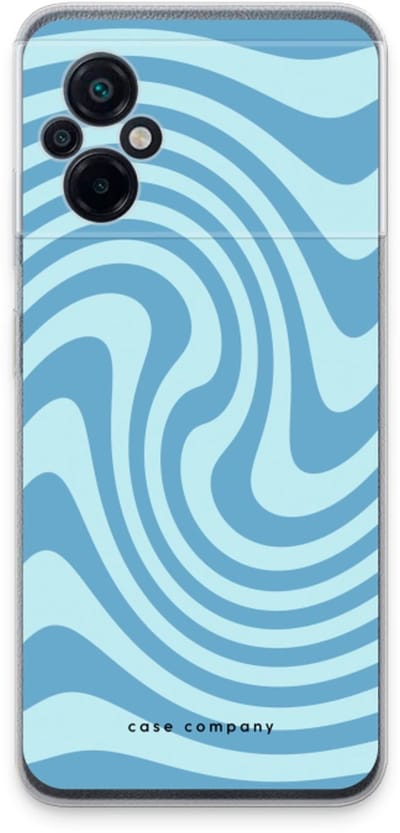 Case Company® - Hoesje geschikt voor Xiaomi Poco M5 hoesje - Swirl Blauw - Soft Cover Telefoonhoesje - Bescherming aan alle Kanten en Schermrand