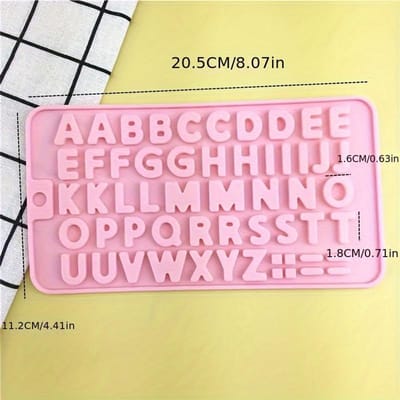 1 moule de coulée en résine silicone Formes alphabet et chiffres, breloques rectangulaires lettres et chiffres pour loisirs créatifs DIY, décorations d'anniversaire, fabrication de bougies