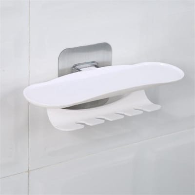 Porte-brosse à dents sans perçage et sans trace, porte-rasoir, porte-brosse à dents mural, étagère de rangement pour salle de bain blanc