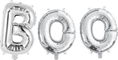 Ballonnen Letter Set Boo Zilver 41cm