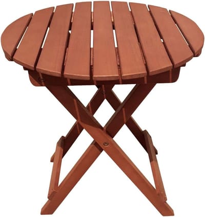 Balkon Klaptafel - Houten Tafel Rond - Buiten Zitten - Ruimtebesparend Inklapbaar - Ø45xH50 cm - Bruin