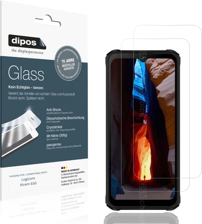 dipos – 2x Pantserfolie geschikt voor Logicom Xtrem 650 | 9H Screenprotector