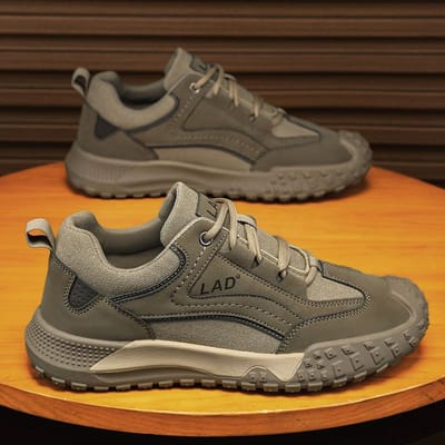 Heren Slijtvaste Werkschoenen Nieuwe Stijl Mode Ademende Platform Sneakers Heren Outdoor Antislip Casual Schoenen Tenis Masculino 44 gray