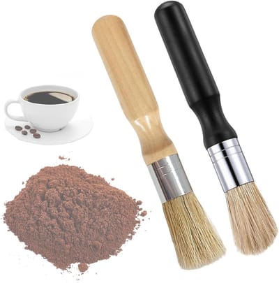 Set van 2 Koffieborstels met Ergonomisch Handvat en Antislip, Ideaal voor Barista en Koffieliefhebbers, Verkrijgbaar in 2 Kleuren