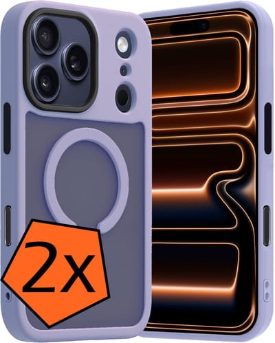 Hoes - 2 Stuks - Geschikt voor iPhone 17 Pro / 18 Pro - Magsafe Compatible - Sterk & Shockproof - Back Cover - Shock Proof Case - Telefoon Hoes - Lila