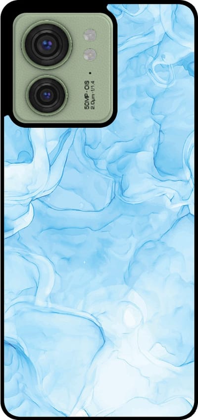 Smartphonica Telefoonhoesje Geschikt voor Motorola Edge 40 met marmer opdruk - TPU backcover case marble design - Lichtblauw geschikt voor Motorola Edge 40