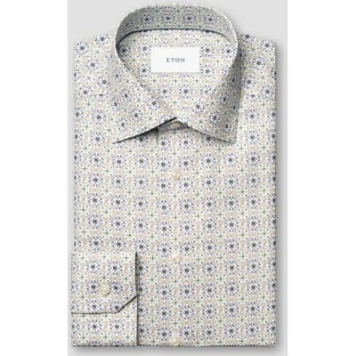 Eton Overhemd Soft Touch Cotton Tencel Medallion Motif Lichtblauw-Multi / male