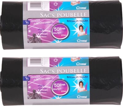 Afvalzakken/vuilniszakken - 40x stuks - 50 liter - zwart - B68 x H70 cm - Prullenbak/pedaalemmer