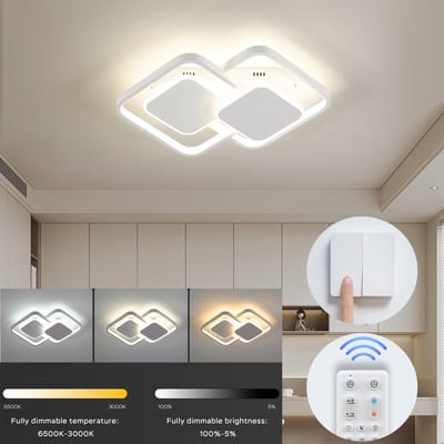 ANTENLICHT LED Plafondlamp - Plafonniere - Wit - 3000K-6500K - 3.300LM - 32W - Dimbaar Met Afstandsbediening - Voor Eettafel - Kantoor - Hal - Woonkamer - Slaapkamer