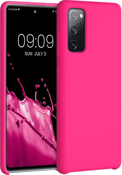 kwmobile telefoonhoesje geschikt voor Samsung Galaxy S20 FE - Hoesje met siliconen coating - Smartphone case in neon roze