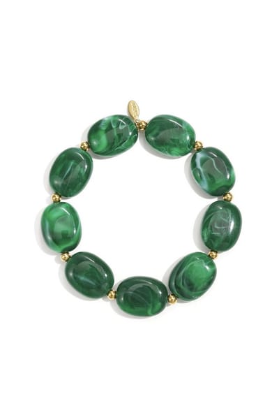 Yehwang Kralen Armband - Casual - Donkergroen - Roestvrij Staal