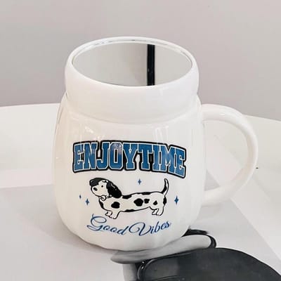 Schattige Kleine Eend met Deksel Hoge Waarde Grote Capaciteit Waterbeker voor Meisjes Kantoor Cartoon Mok Hoge Temperatuurbestendigheid Keramische Mok 380ML