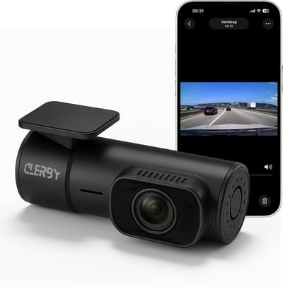 Clerby - Dashcam Mini 2K - Auto Nachtzicht - Botsingdetectie - Zwart