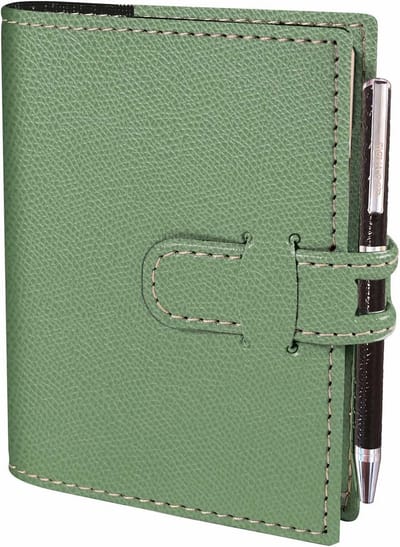 Weekplanner 2023 Saliegroen - 9x12,5 cm Italiaans - 13 Maanden met Notitiepagina en Telefoonboek