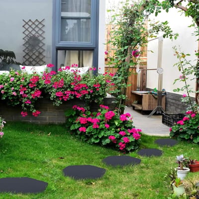 Tuin Stapstenen - Looproutes Buiten - Tuin Decoratie - Met Grondpennen - 40cm Breed - Zeshoek