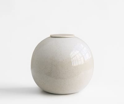Diona Urn – Handgemaakte Keramische Urn – Wit Gespikkeld – 3.8 liter - Inclusief Aszak