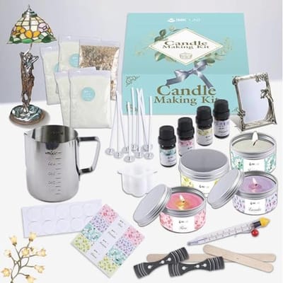 Zelf kaarsen maken set voor volwassenen en beginners met sojawas, geur- en kleurstoffen