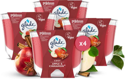 Glade Vegan Geurkaars - Cosy Apple & Cinnamon - 4 x 224G
