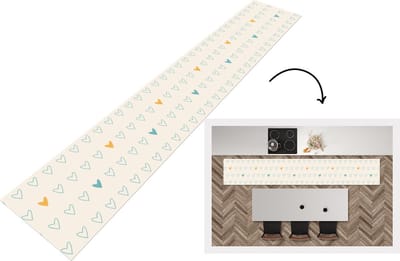 Keukenloper - Loper keuken - Minimalisme - Patroon - Baby - Hart - 300x50 cm - Keukenloper vinyl