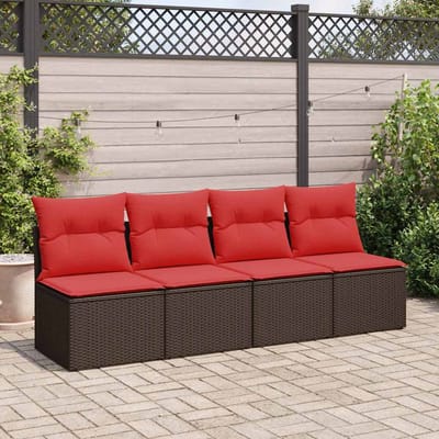 vidaXL - 2-delige - Loungeset - met - kussens - poly - rattan - acacia - bruin