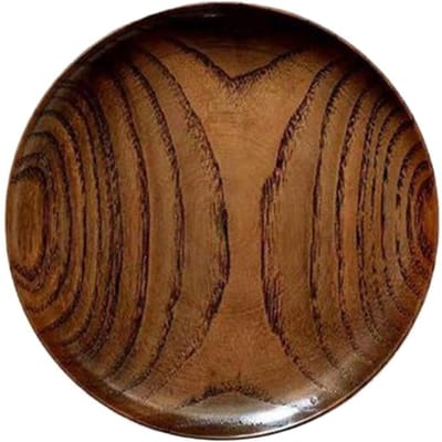 Rond Massief Houten Bord Dinerborden Voedschotel Dessert Serveerschaal Taart Fruit Borden Snack Snoepschaal Houten Schalen voor Gedroogd Fruit black