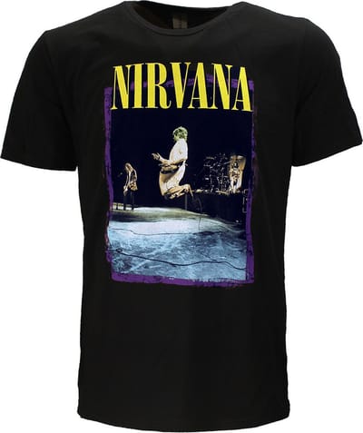 Nirvana Stage Jump T-Shirt - Officiële Merchandise - L