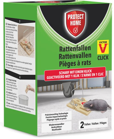 Protect Home Rattenval Plastic – Victor - Ongediertebestrijding - Kill Bar™ precisie-impact technologie voor effectieve werking - 2 stuks