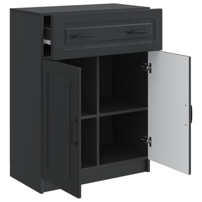 vidaXL - Dressoir - met - lade - Zwart - 66 - x - 34,5 - x - 87 - cm - Bewerkt - hout