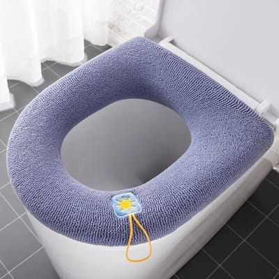 Dikker toiletbrilafdekking Mat Winter Warm Zacht Wasbaar Closestool Mat Seat Case Wc-deksel Pad Bidet Cover Badkameraccessoires paars