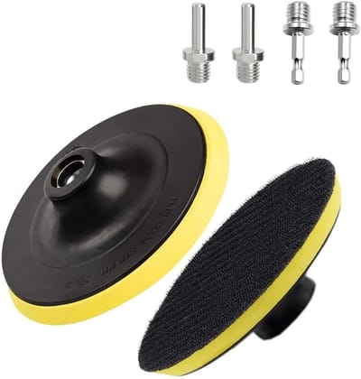 Polijstschijven Set - Schuurschijven Klittenband - Metaal Polijsten - Sterke Kunststof Basis - 125 mm - Geel Zwart