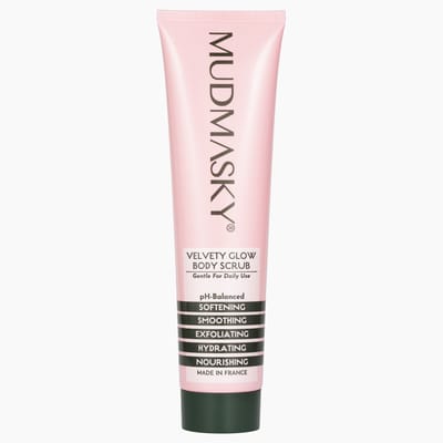 MUDMASKY Velvety Glow Body Scrub 180ml - allergeenvrije natural rose parfum - Shower scrub - Bodyscrub - lichaamsscrub - douchescrub - Lichaamsverzorging