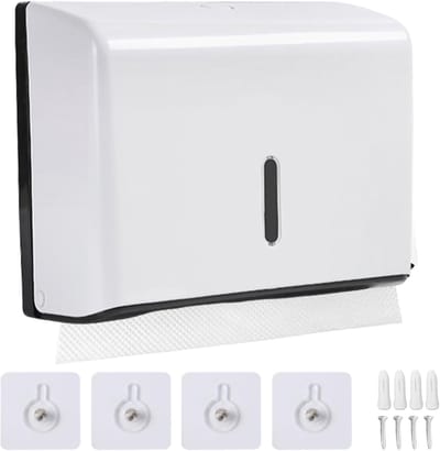 Papieren Handdoekjes Dispenser - Tissue houder - ABS - Wit - voor 200 Handdoekjes - 26x 9.5 x 19.5cm