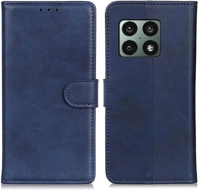 LuxeBass Hoesje geschikt voor OnePlus 10 Pro - Boekhoesje met kaartvakken - Blauw gsm hoesje - telefoonhoes - telefoonhoesjes